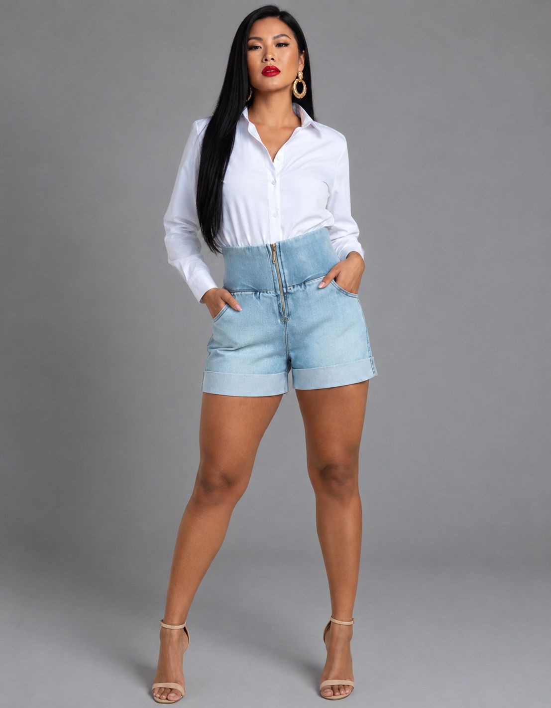 Short Modeladora Afina Cintura Jeans Store