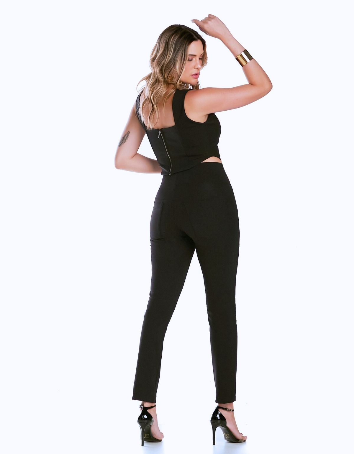 Calça Modeladora Afina Cintura Cós Presilha