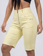 Bermuda Modeladora Afina Cintura Jeans Jords Color Creme