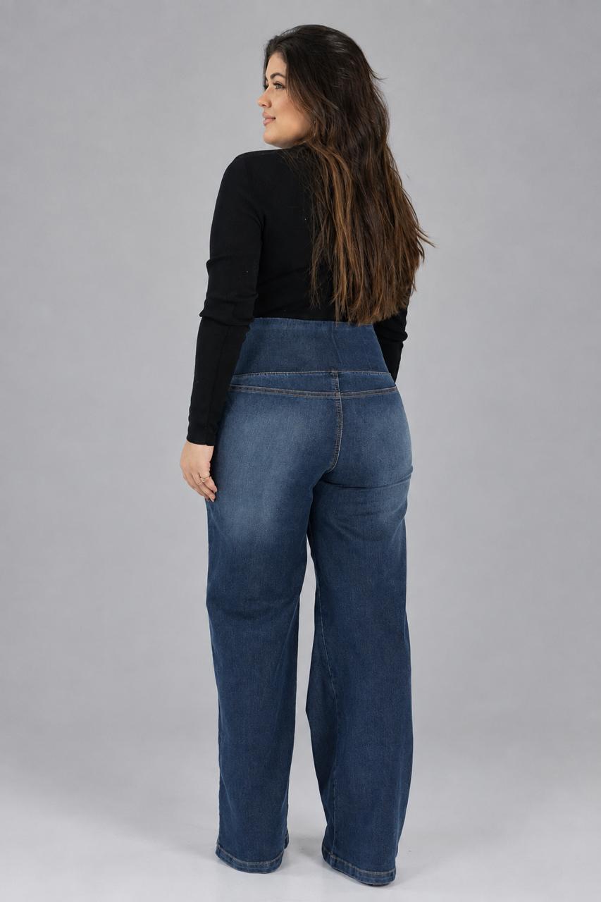 Calça Modeladora Afina Cintura Jeans Fittform Wide