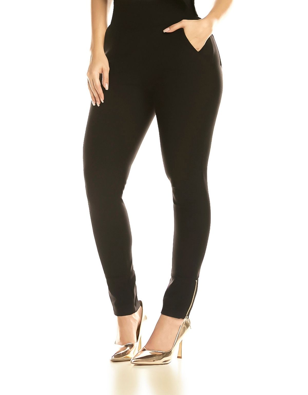 Calça Modeladora Afina Cintura Ziper na Canela