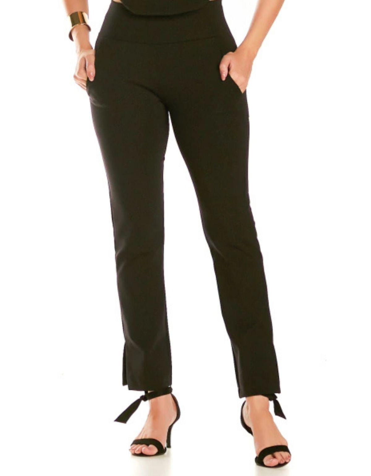 Calça Modeladora Malha Reta Bolso Faca