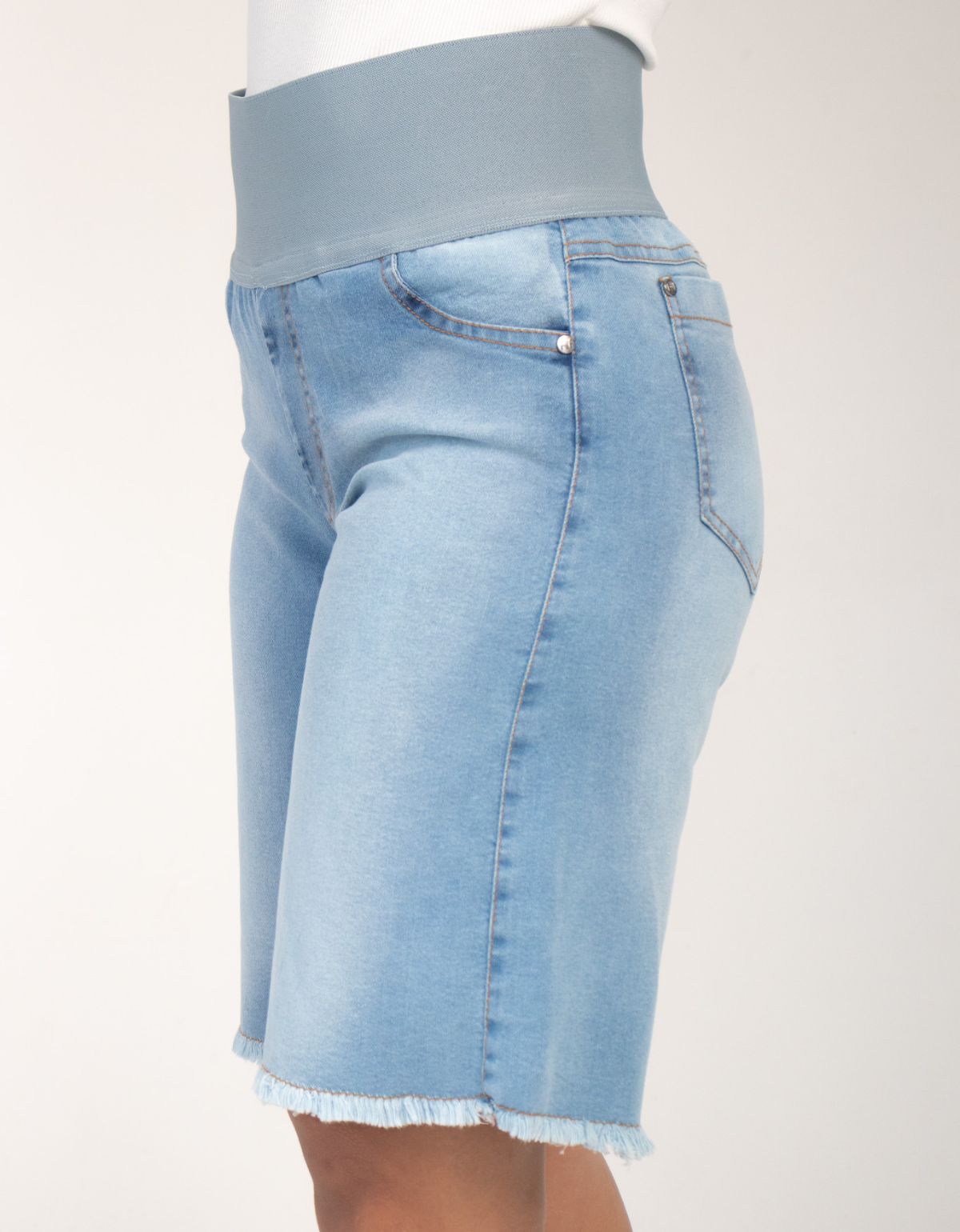Bermuda Modeladora Afina Cintura Jeans Fittform Megaflex