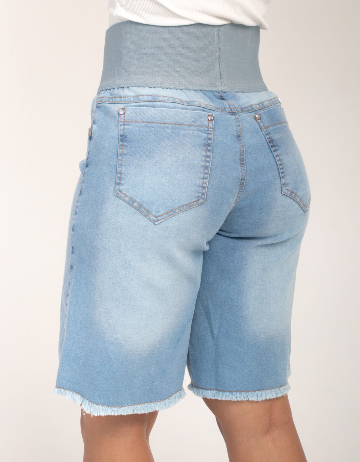 Bermuda Modeladora Afina Cintura Jeans Fittform Megaflex