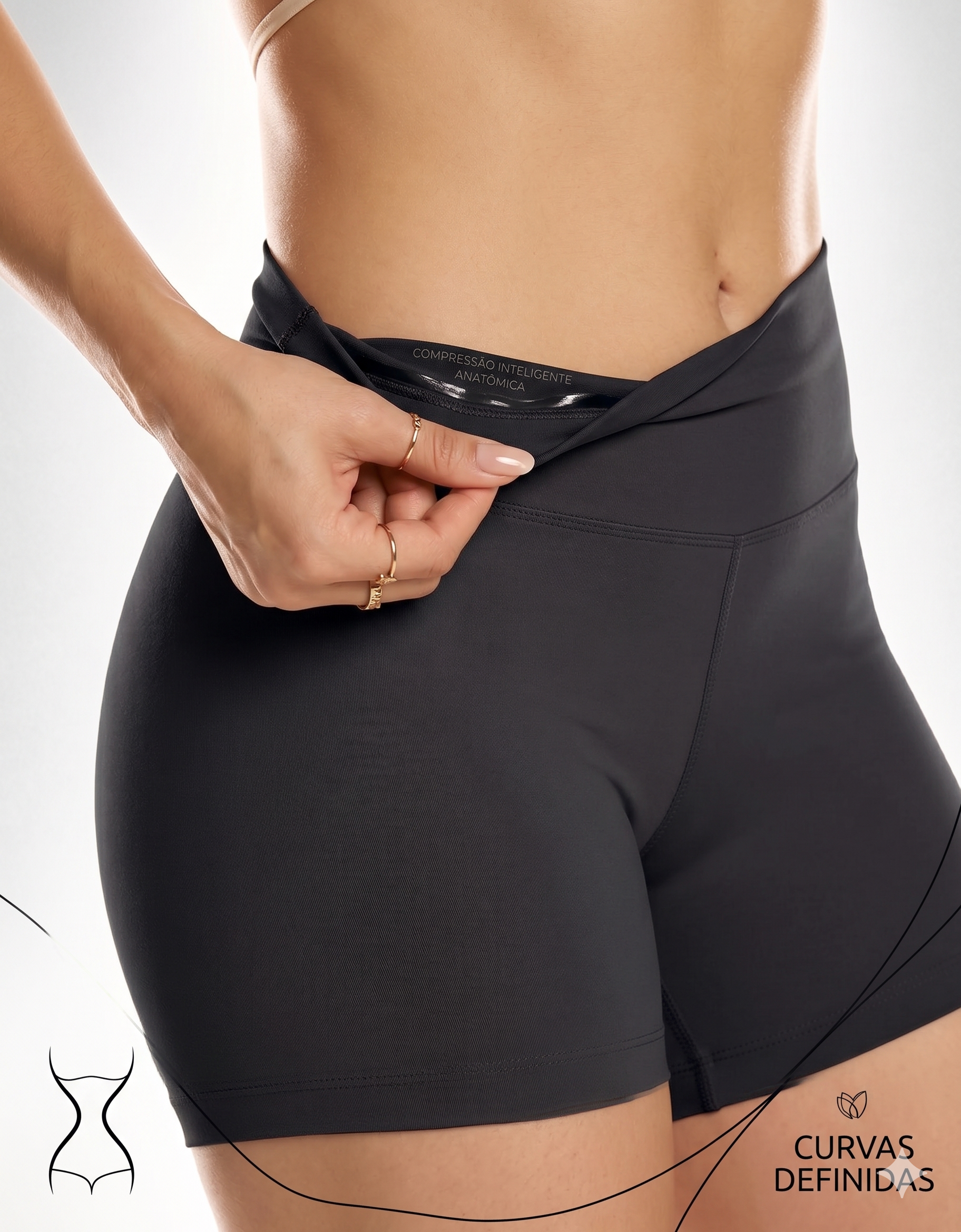 Kit com 2 Shorts Modeladores Afina Cintura