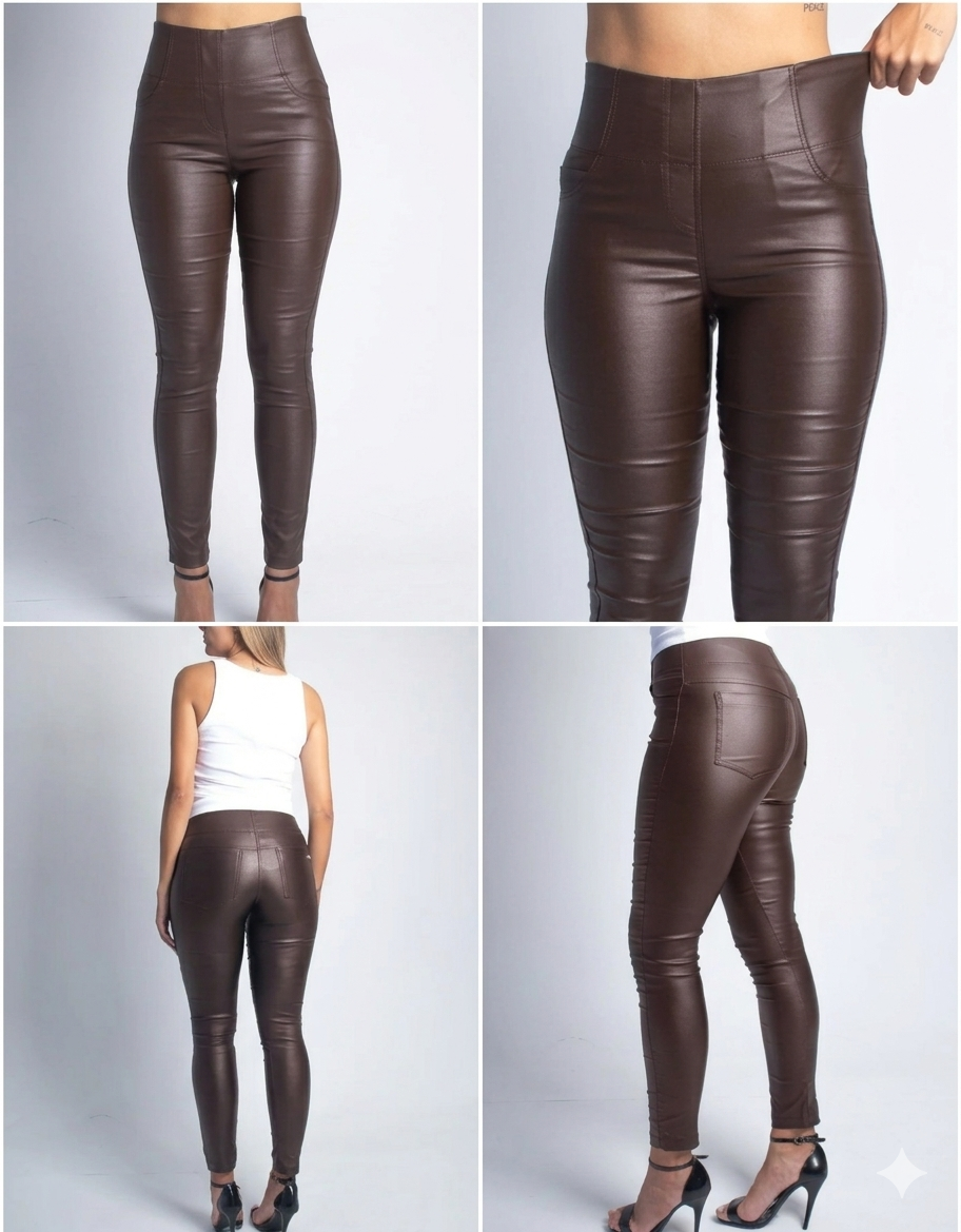 Calça Ultra Modeladora Resinada Afina Cintura Fittform Prada Marrom