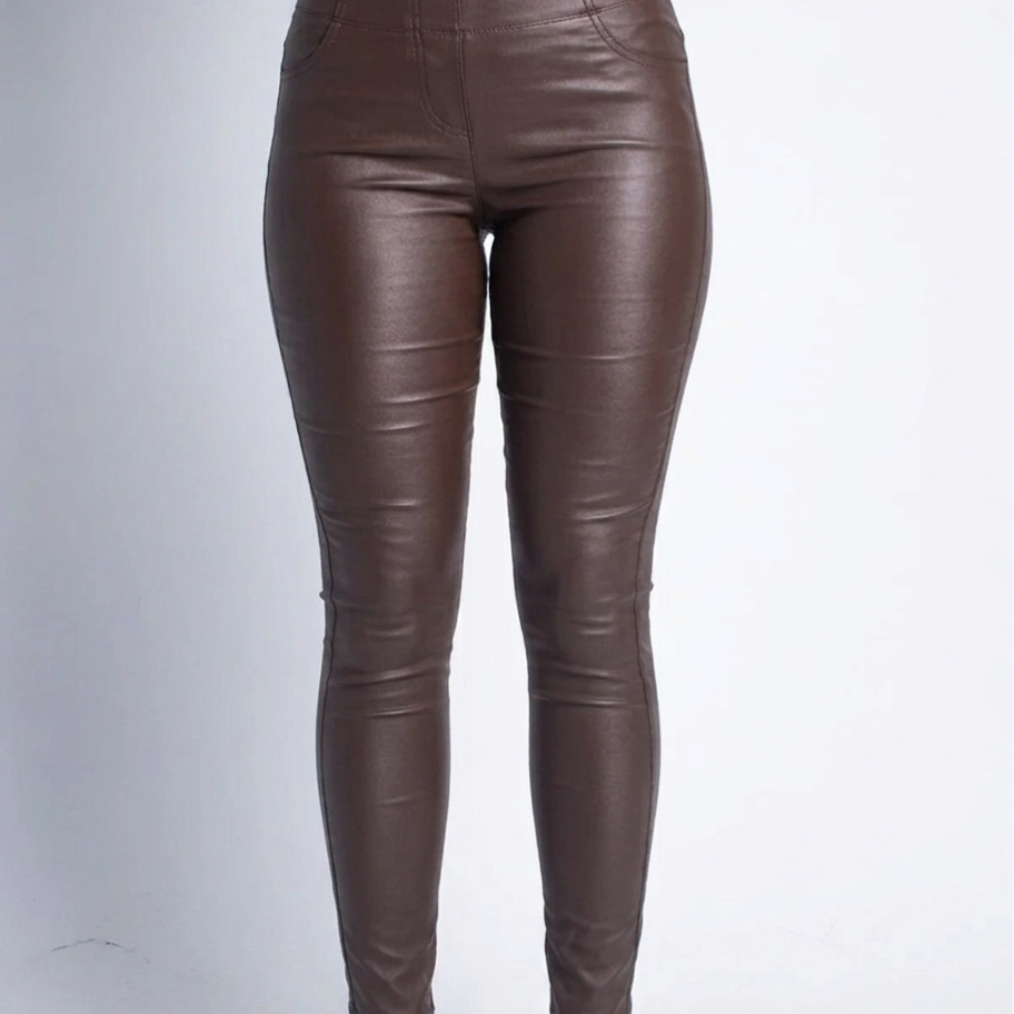 Calça Ultra Modeladora Resinada Afina Cintura Fittform Prada Marrom