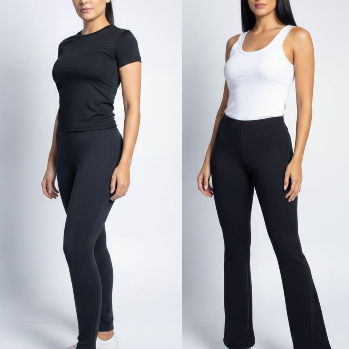 Kit com 2 Calças Modeladoras Flare e Skinny