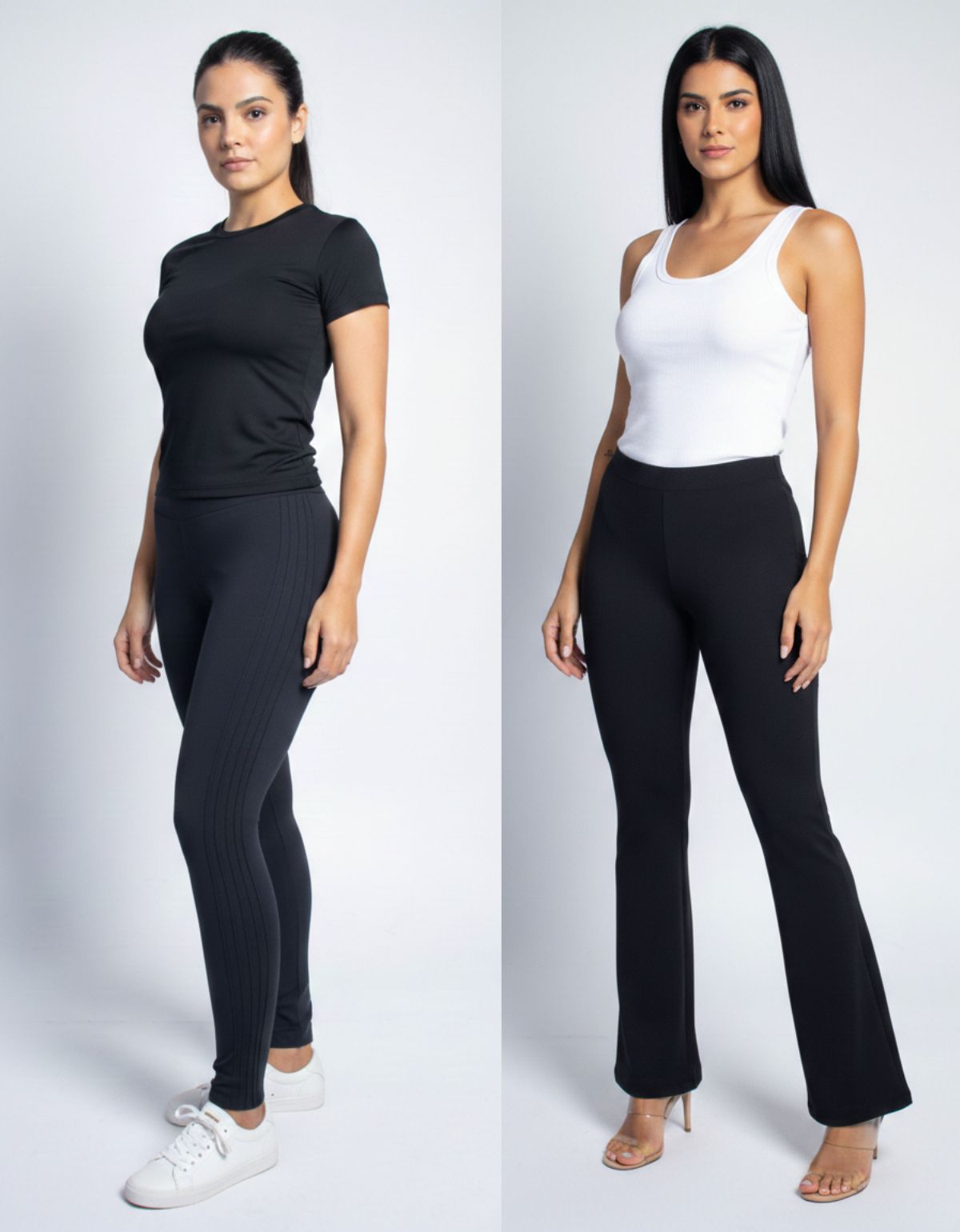 Kit com 2 Calças Modeladoras Flare e Skinny