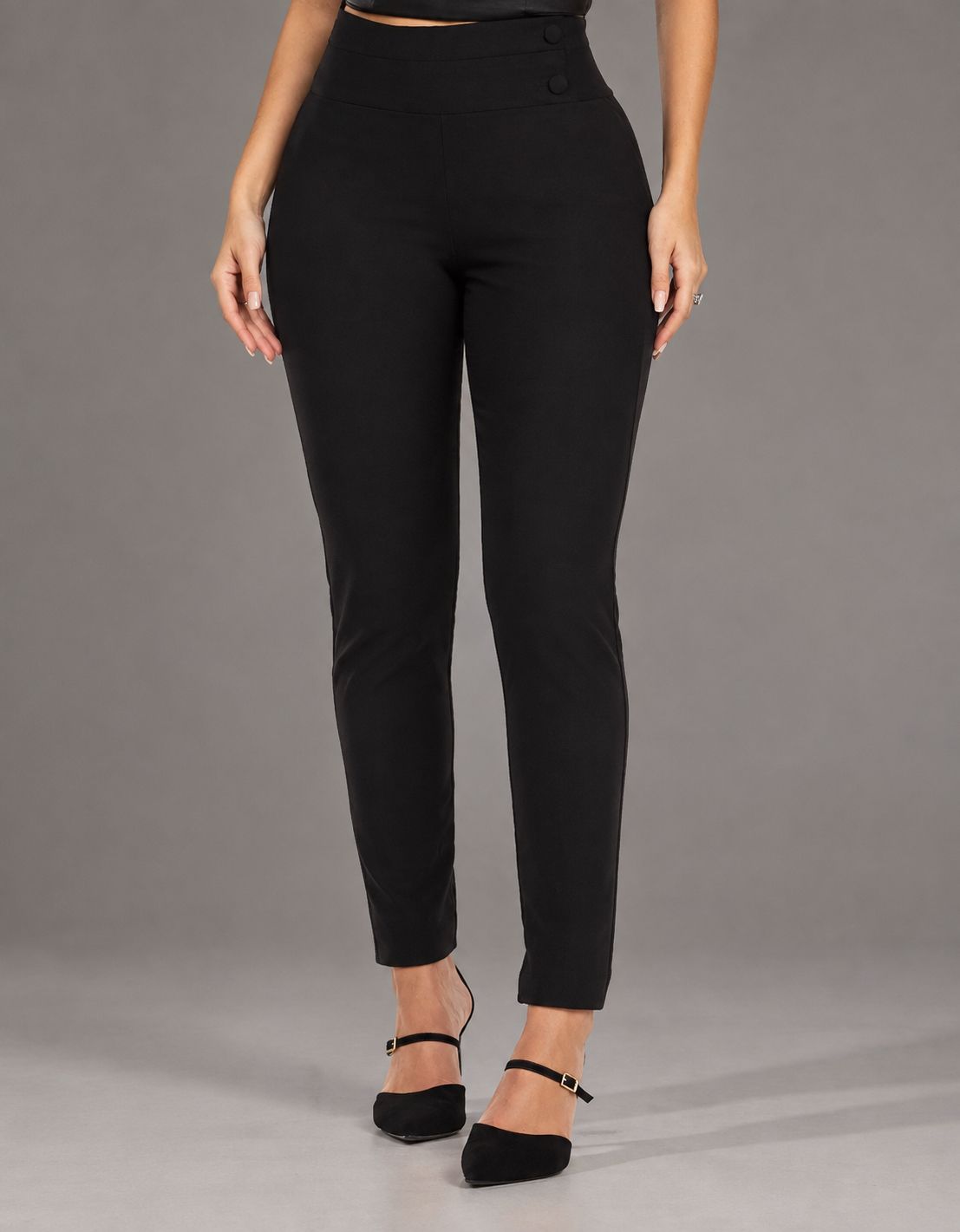 Calça Modeladora Afina Cintura Fittform Skinny Botão